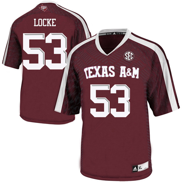 Men #53 John Locke Texas Aggies College Football Jerseys Sale-Maroon